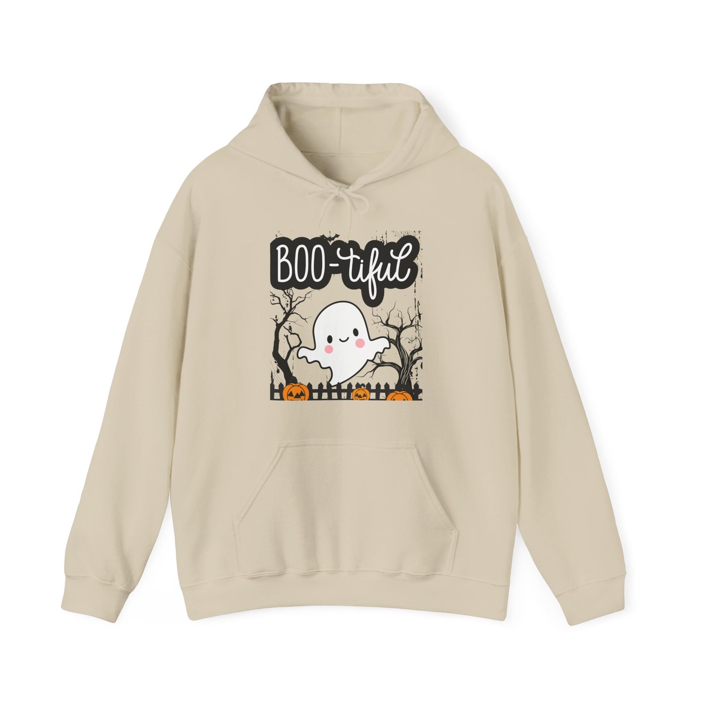 Boo-tiful Ghost Hoodie, Halloween Sweatshirt, Cute Spooky Apparel, Cozy Fall Fashion, Unisex Holiday Gift