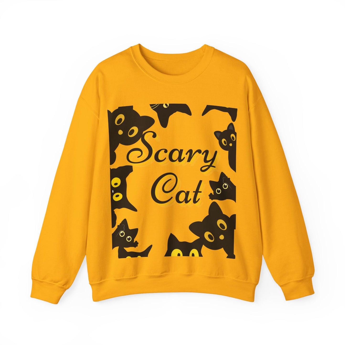 Scary Cat Sweatshirt | Cute Halloween Apparel, Unisex Crewneck, Cozy Fall Fashion, Gifts for Cat Lovers, Spooky Season Clothing