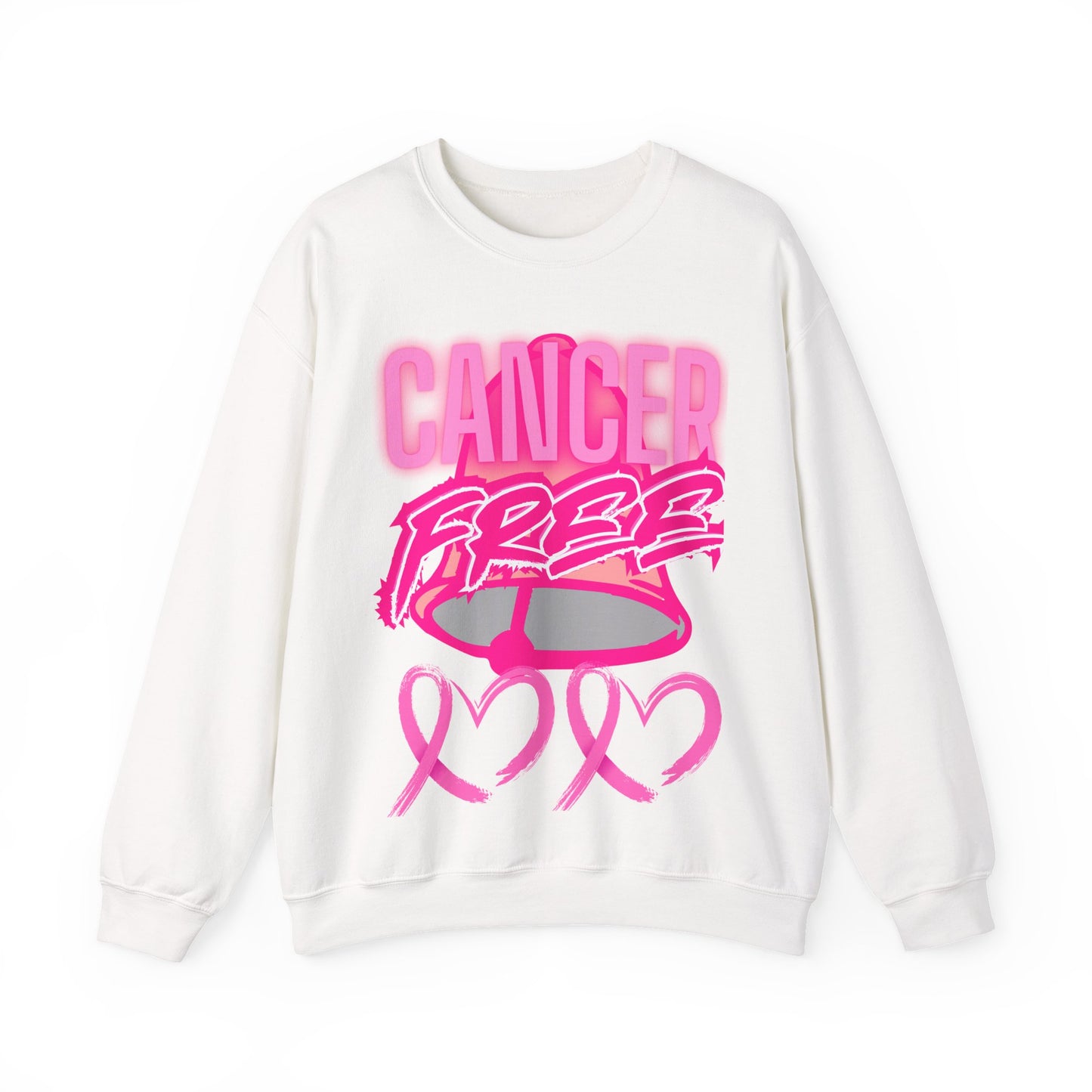 Cancer Free Sweatshirt | Unisex Heavy Blend Crewneck | Pink Ribbon Awareness, Gift for Survivors, Everyday Comfort, Inspirational Apparel