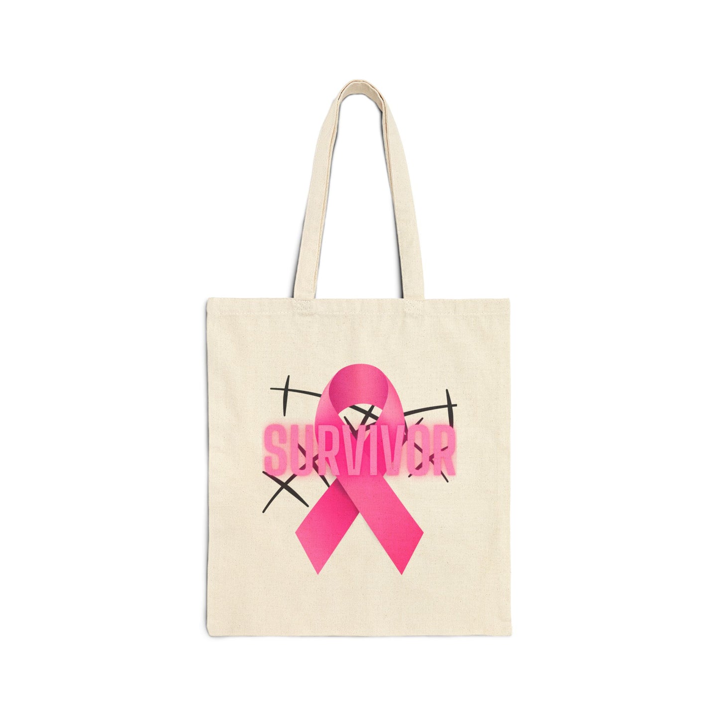Survivor Pink Ribbon Tote Bag | Inspirational Gift, Breast Cancer Awareness, Eco-Friendly, Shopping Bag, Daily Use