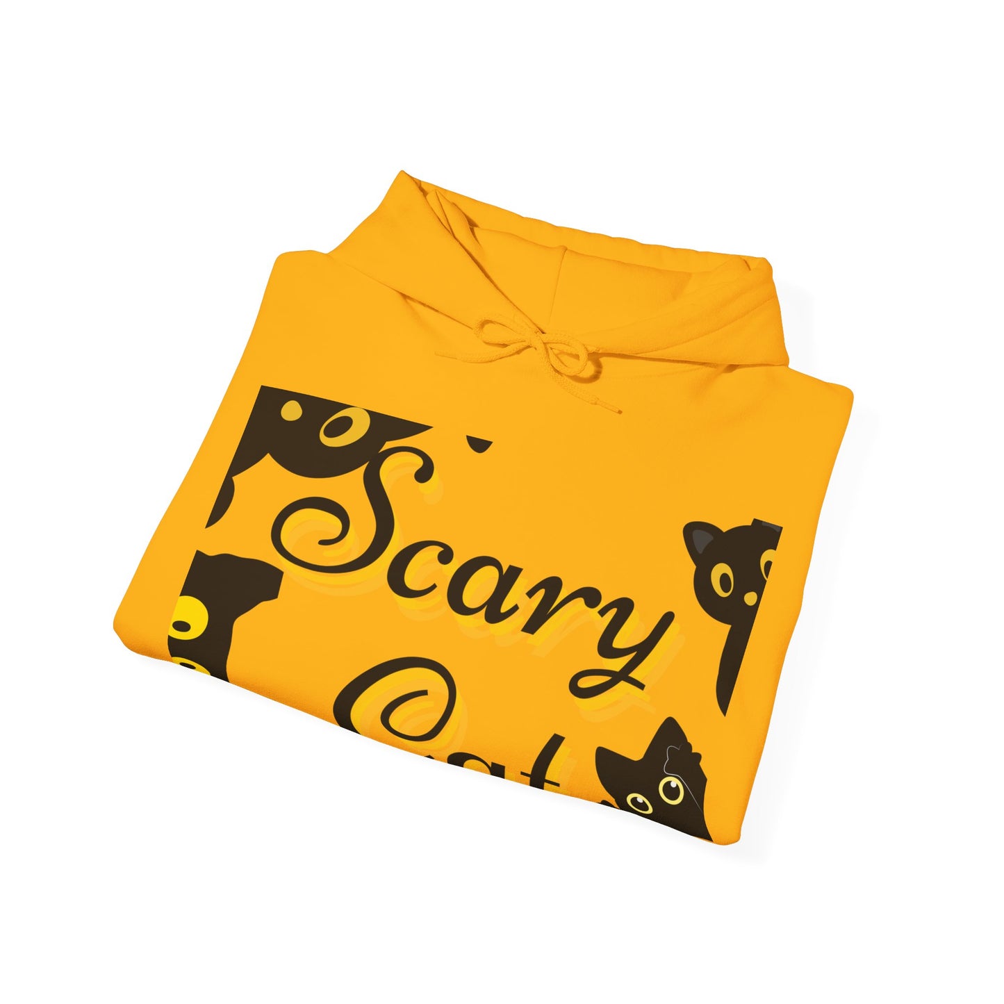 Scary Cat Hooded Sweatshirt | Cozy Halloween Unisex Sweatshirt, Cat Lover Gift, Spooky Season Apparel, Funny Cat Hoodie
