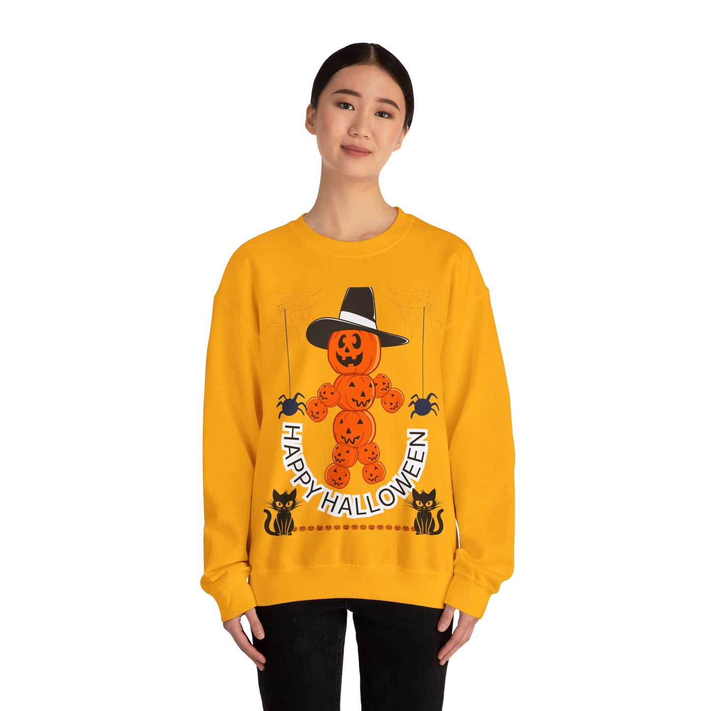 Halloween Pumpkin Sweatshirt, Cozy Fall Apparel, Unisex Sweatshirt, Spooky Season Style, Casual Halloween Gift, Pumpkin Shirt