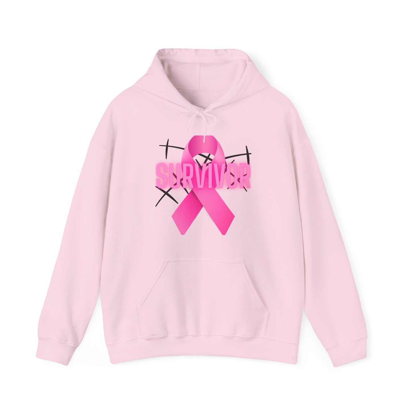 Pink Ribbon Survivor Hoodie for Empowerment, Cancer Awareness, Unisex Sweatshirt, Supportive Gift, October Events, Comfortable Layering