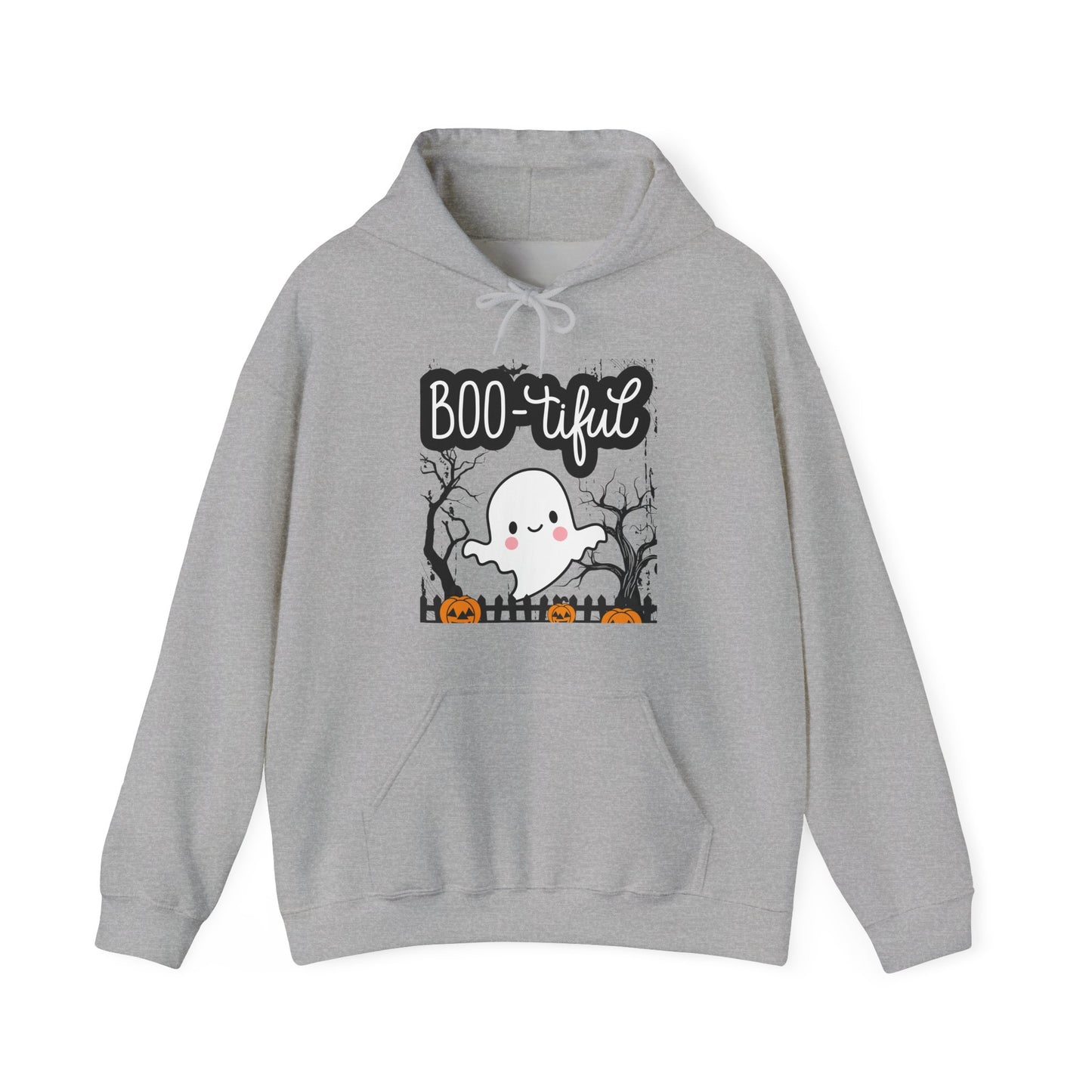 Boo-tiful Ghost Hoodie, Halloween Sweatshirt, Cute Spooky Apparel, Cozy Fall Fashion, Unisex Holiday Gift