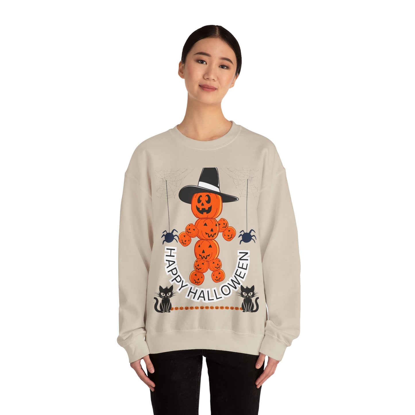 Halloween Pumpkin Sweatshirt, Cozy Fall Apparel, Unisex Sweatshirt, Spooky Season Style, Casual Halloween Gift, Pumpkin Shirt