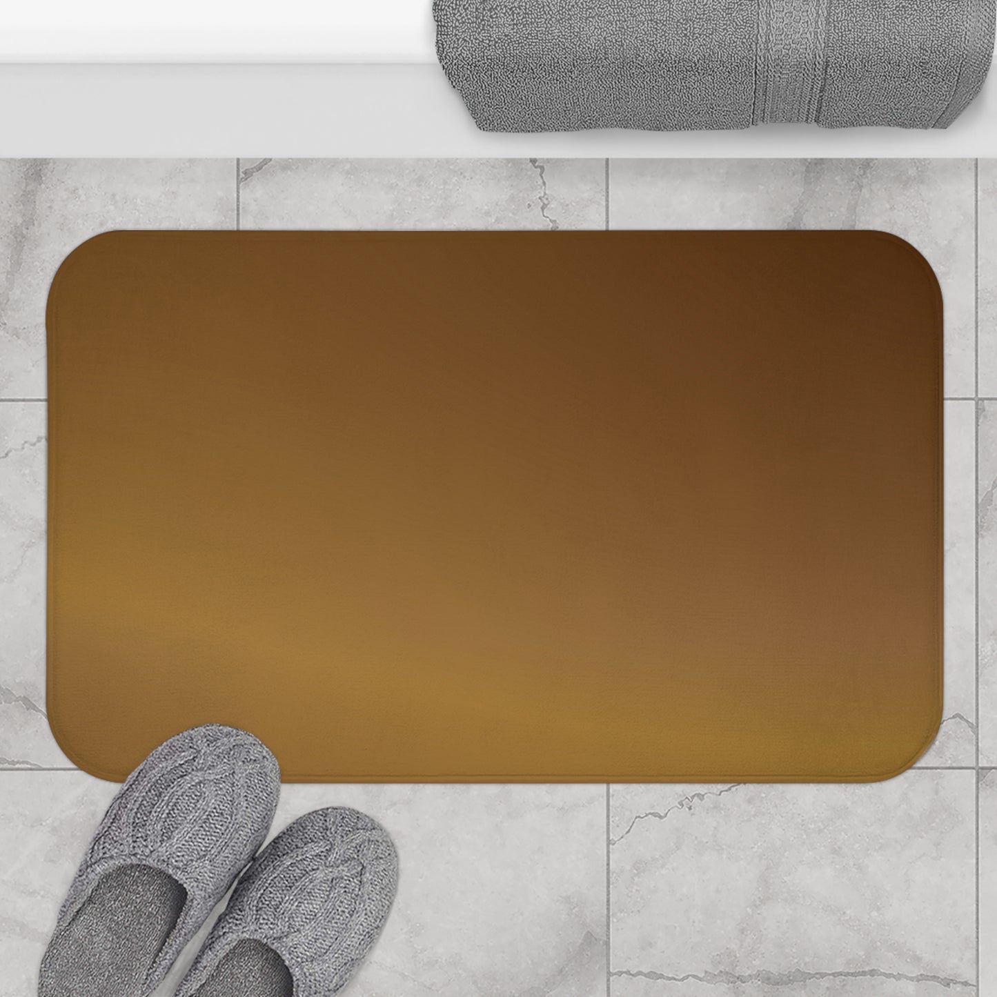 Cozy Brown Bath Mat for Modern Bathrooms, Soft Bath Rug, Home Decor, Spa Gift, Bathroom Accessory, Relaxing Decor