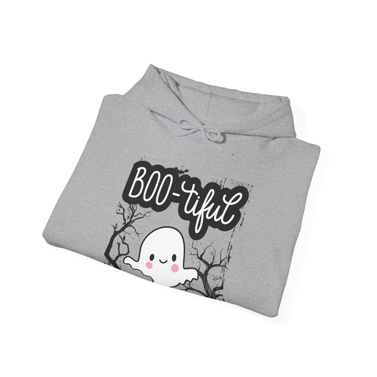 Boo-tiful Ghost Hoodie, Halloween Sweatshirt, Cute Spooky Apparel, Cozy Fall Fashion, Unisex Holiday Gift