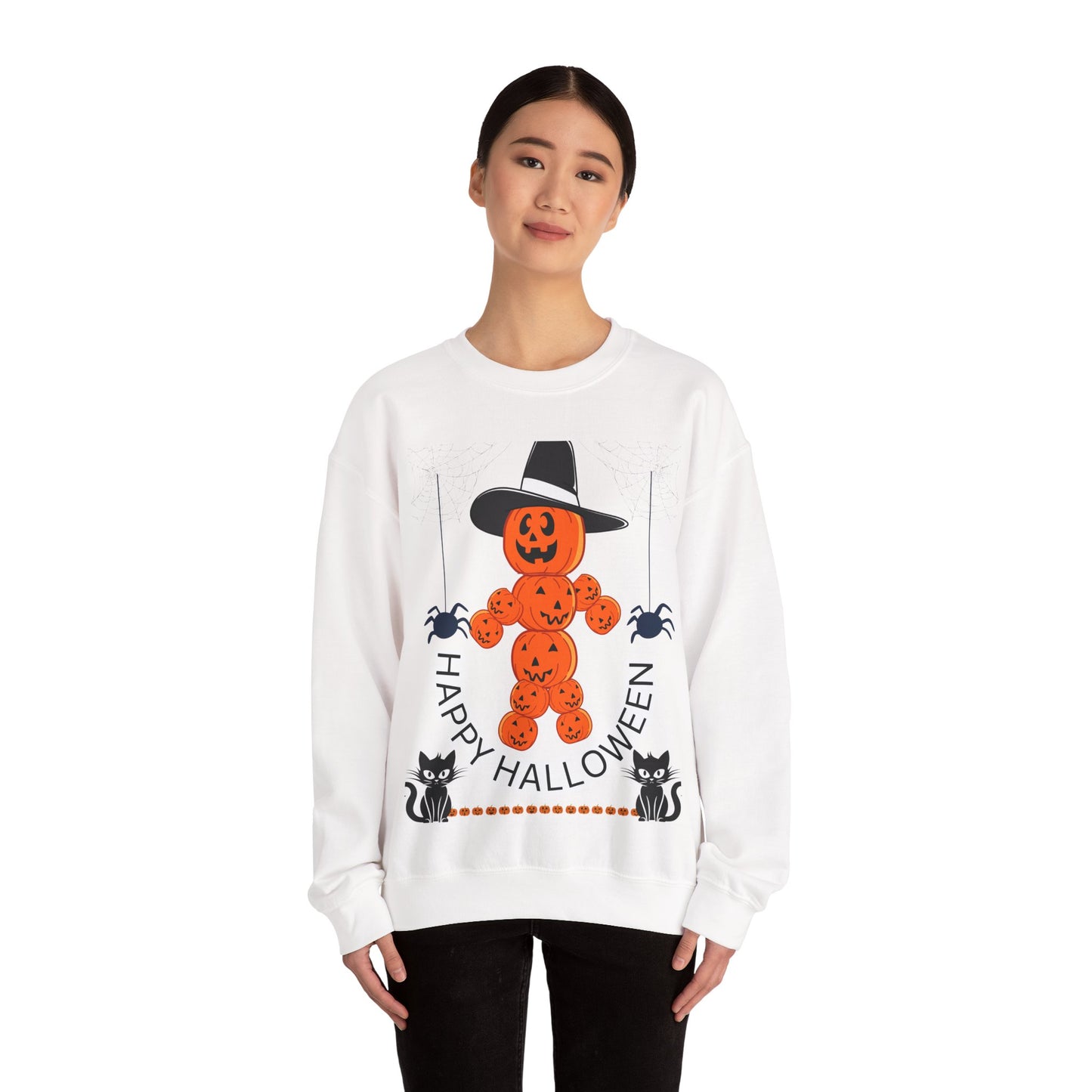 Halloween Pumpkin Sweatshirt, Cozy Fall Apparel, Unisex Sweatshirt, Spooky Season Style, Casual Halloween Gift, Pumpkin Shirt
