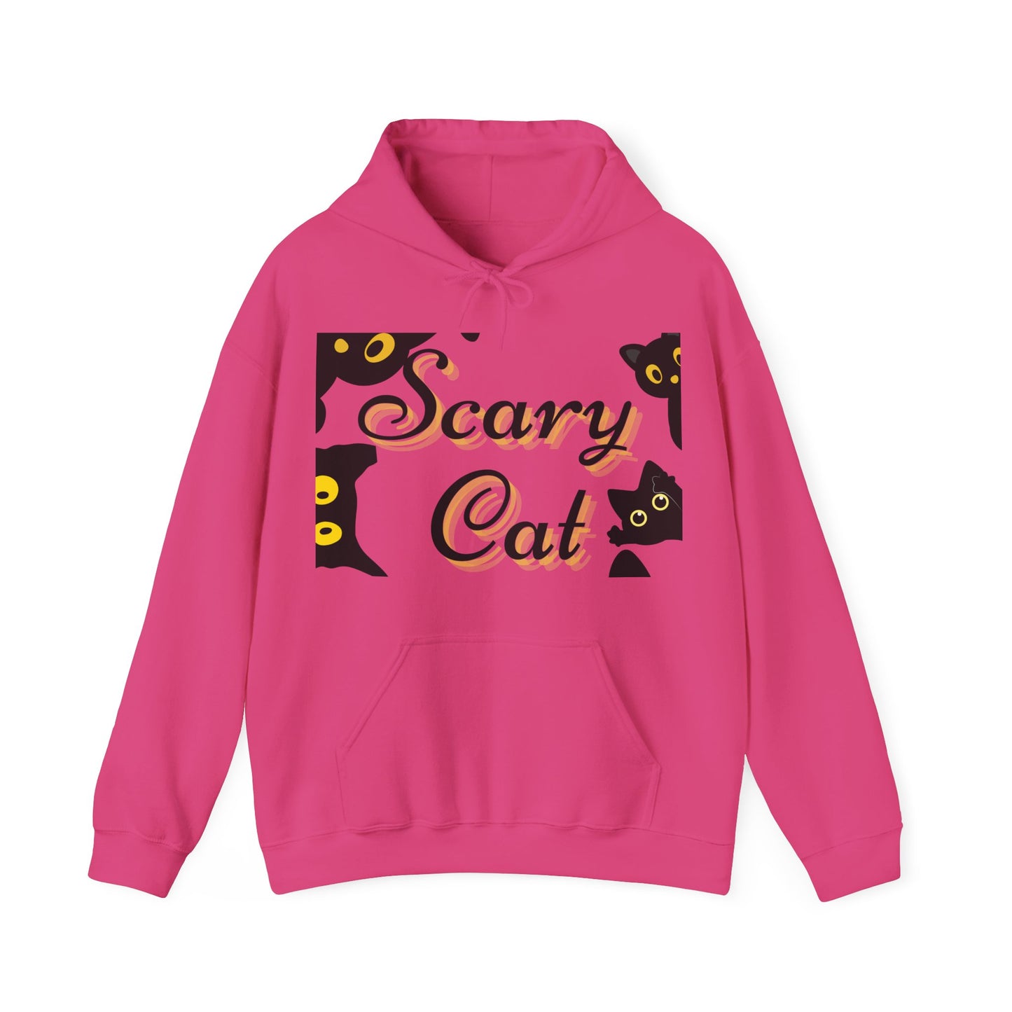 Scary Cat Hooded Sweatshirt | Cozy Halloween Unisex Sweatshirt, Cat Lover Gift, Spooky Season Apparel, Funny Cat Hoodie
