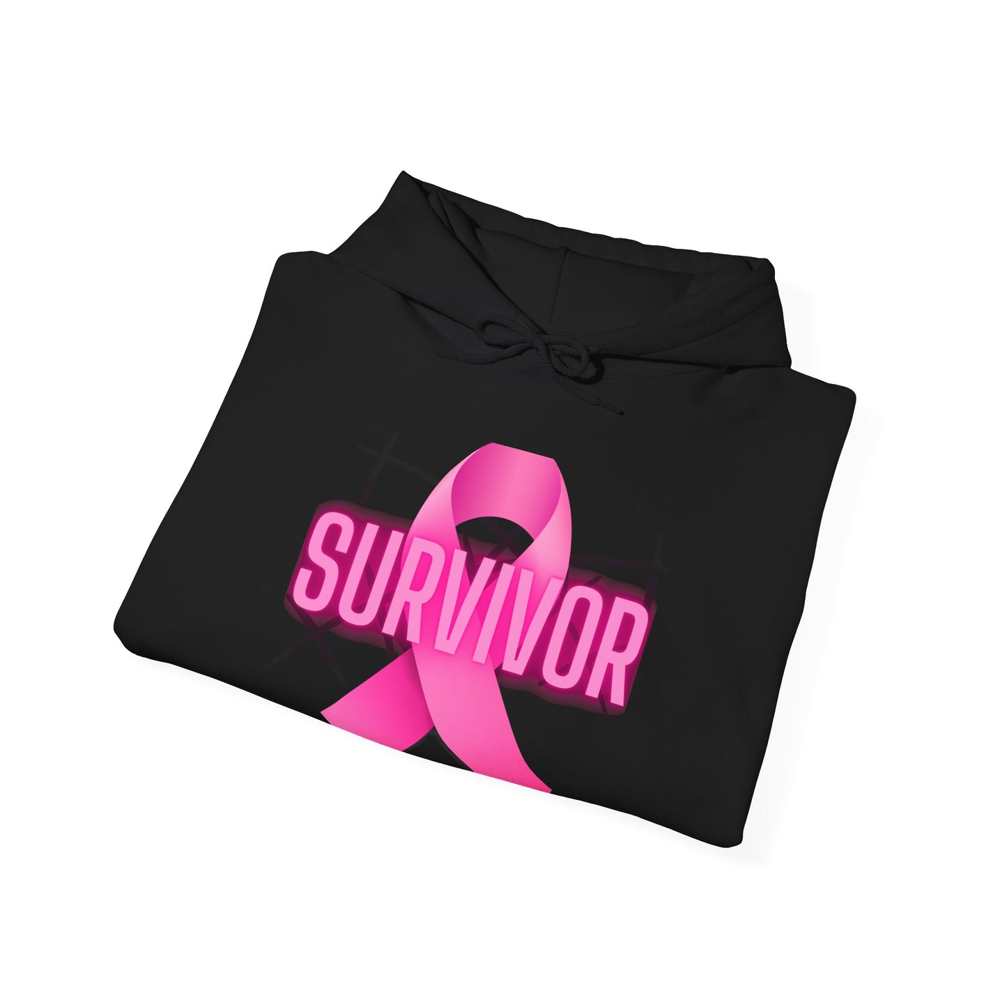 Pink Ribbon Survivor Hoodie for Empowerment, Cancer Awareness, Unisex Sweatshirt, Supportive Gift, October Events, Comfortable Layering