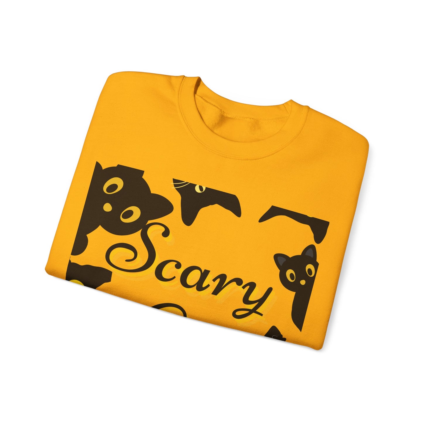 Scary Cat Sweatshirt | Cute Halloween Apparel, Unisex Crewneck, Cozy Fall Fashion, Gifts for Cat Lovers, Spooky Season Clothing