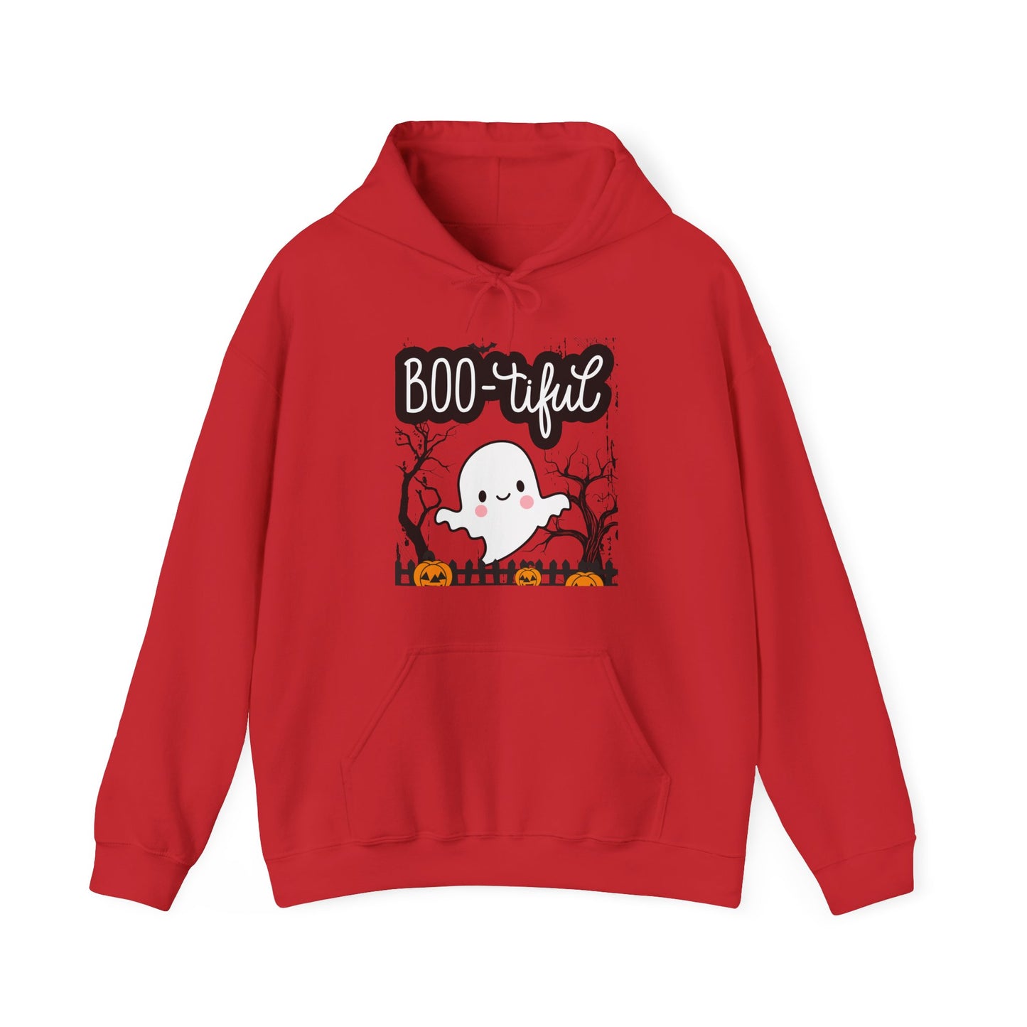 Boo-tiful Ghost Hoodie, Halloween Sweatshirt, Cute Spooky Apparel, Cozy Fall Fashion, Unisex Holiday Gift