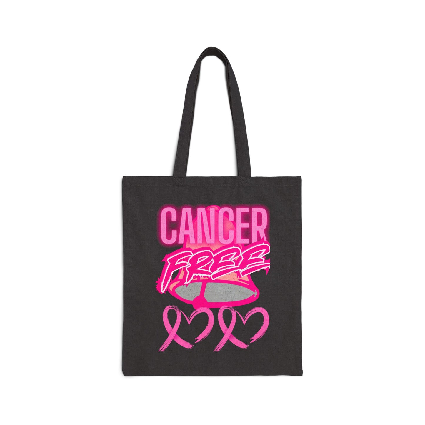 Cancer Free Pink Ribbon Cotton Canvas Tote Bag, Breast Cancer Awareness Gift, Eco-Friendly Bag, Inspirational Tote for Everyday Use