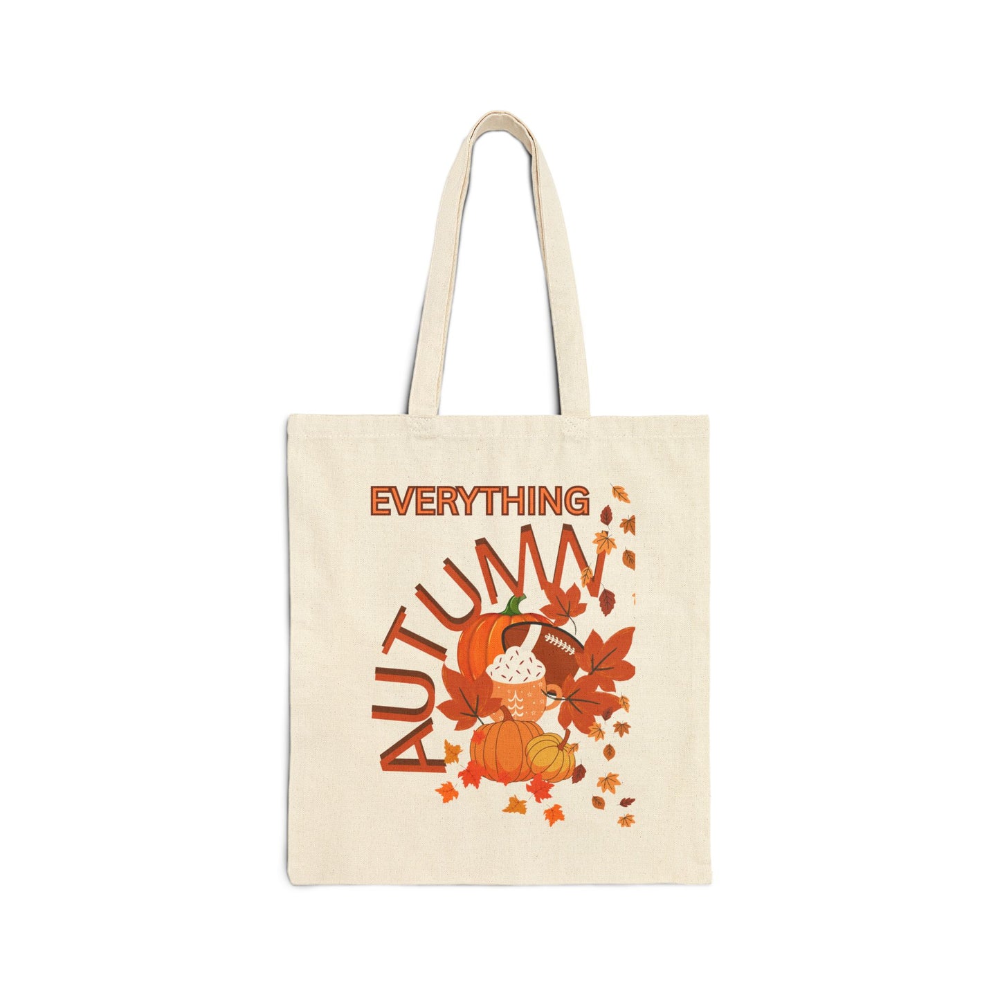 Autumn Vibes Cotton Canvas Tote Bag - Perfect for Fall, Shopping, Farmers Market, Eco-Friendly Gift, Reusable Bag