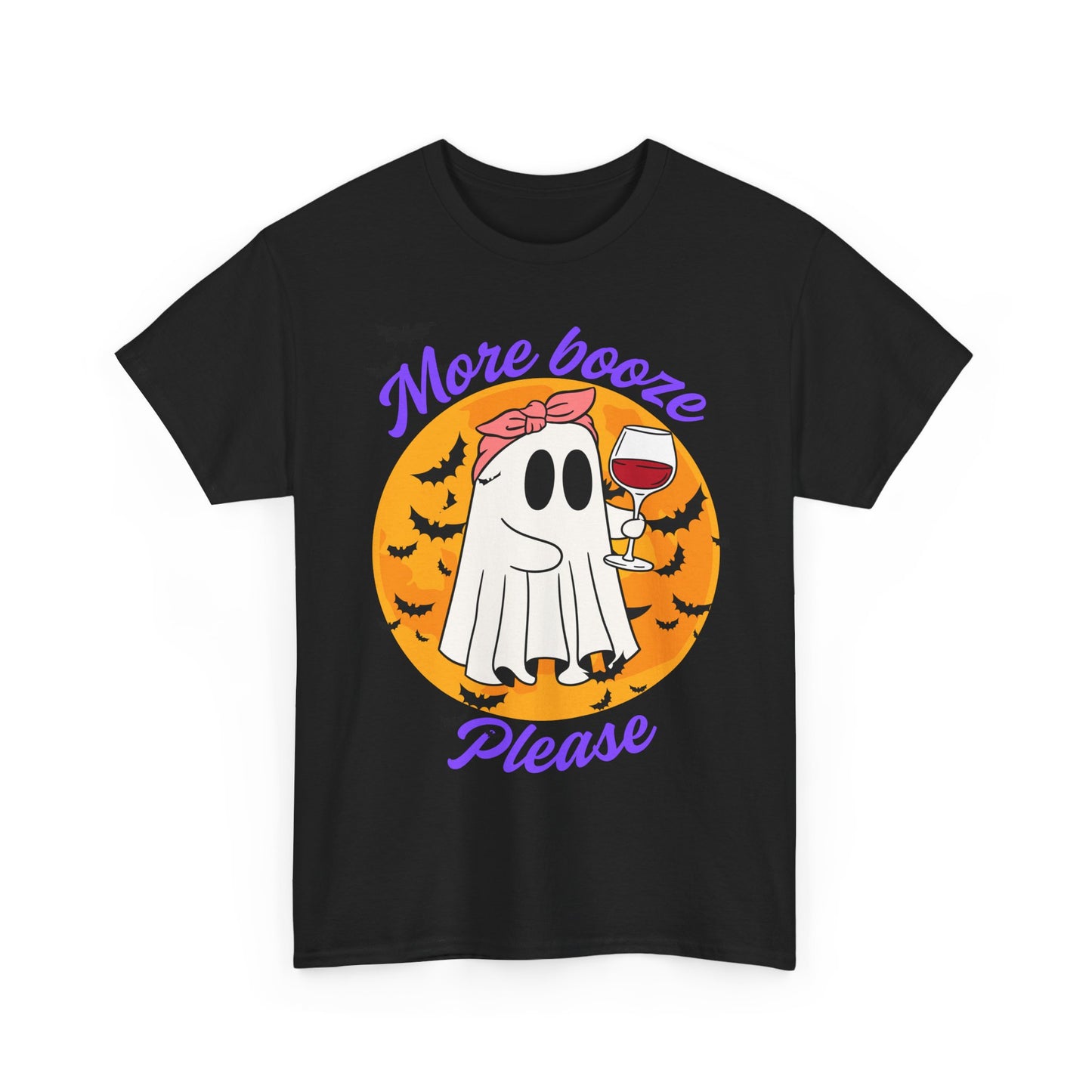 Spooky Ghost Party Tee - More Booze Please, Halloween Shirt, Unisex Graphic Tee, Fun Halloween Apparel, Ghost Lover Gift