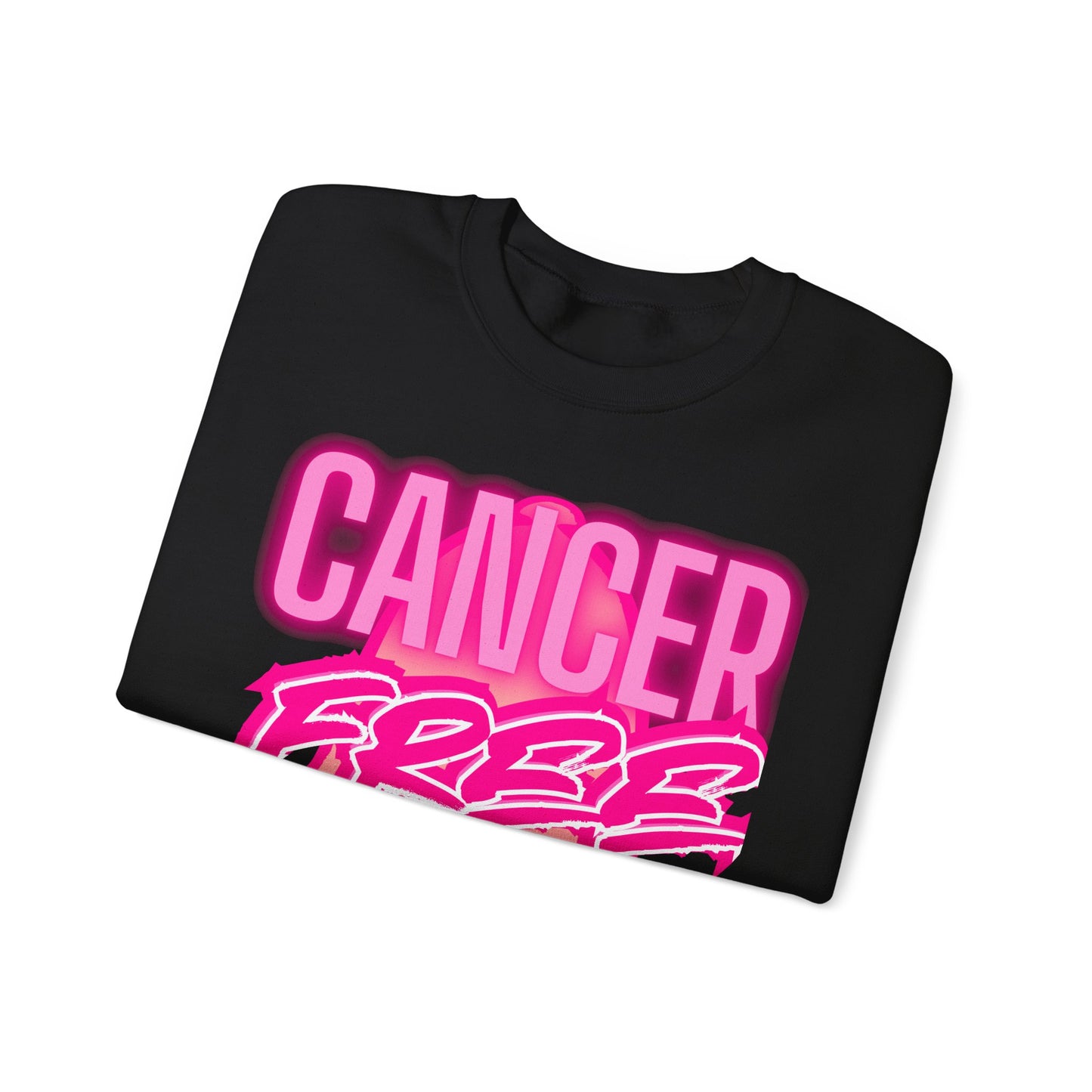 Cancer Free Sweatshirt | Unisex Heavy Blend Crewneck | Pink Ribbon Awareness, Gift for Survivors, Everyday Comfort, Inspirational Apparel