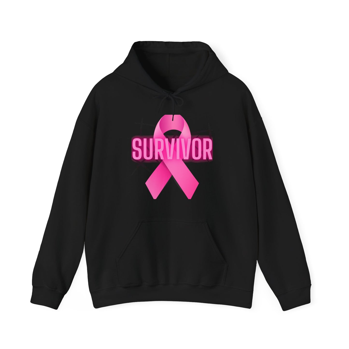Pink Ribbon Survivor Hoodie for Empowerment, Cancer Awareness, Unisex Sweatshirt, Supportive Gift, October Events, Comfortable Layering