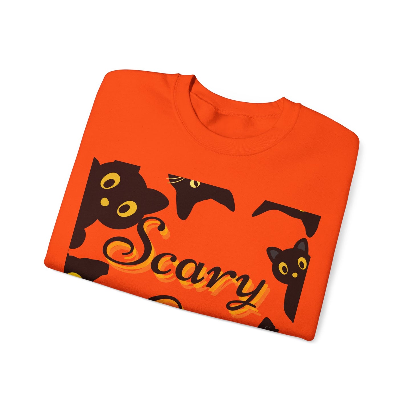 Scary Cat Sweatshirt | Cute Halloween Apparel, Unisex Crewneck, Cozy Fall Fashion, Gifts for Cat Lovers, Spooky Season Clothing