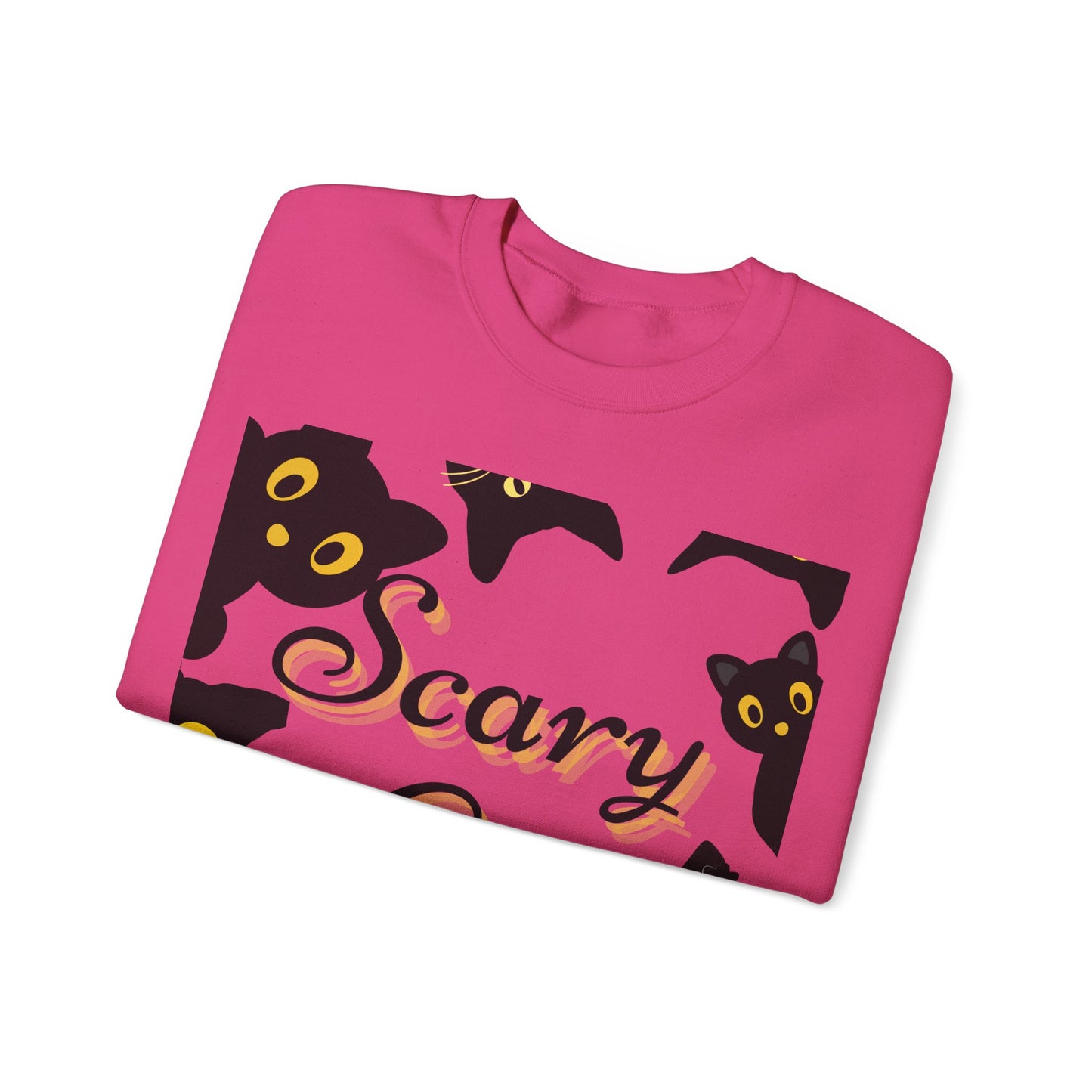 Scary Cat Sweatshirt | Cute Halloween Apparel, Unisex Crewneck, Cozy Fall Fashion, Gifts for Cat Lovers, Spooky Season Clothing