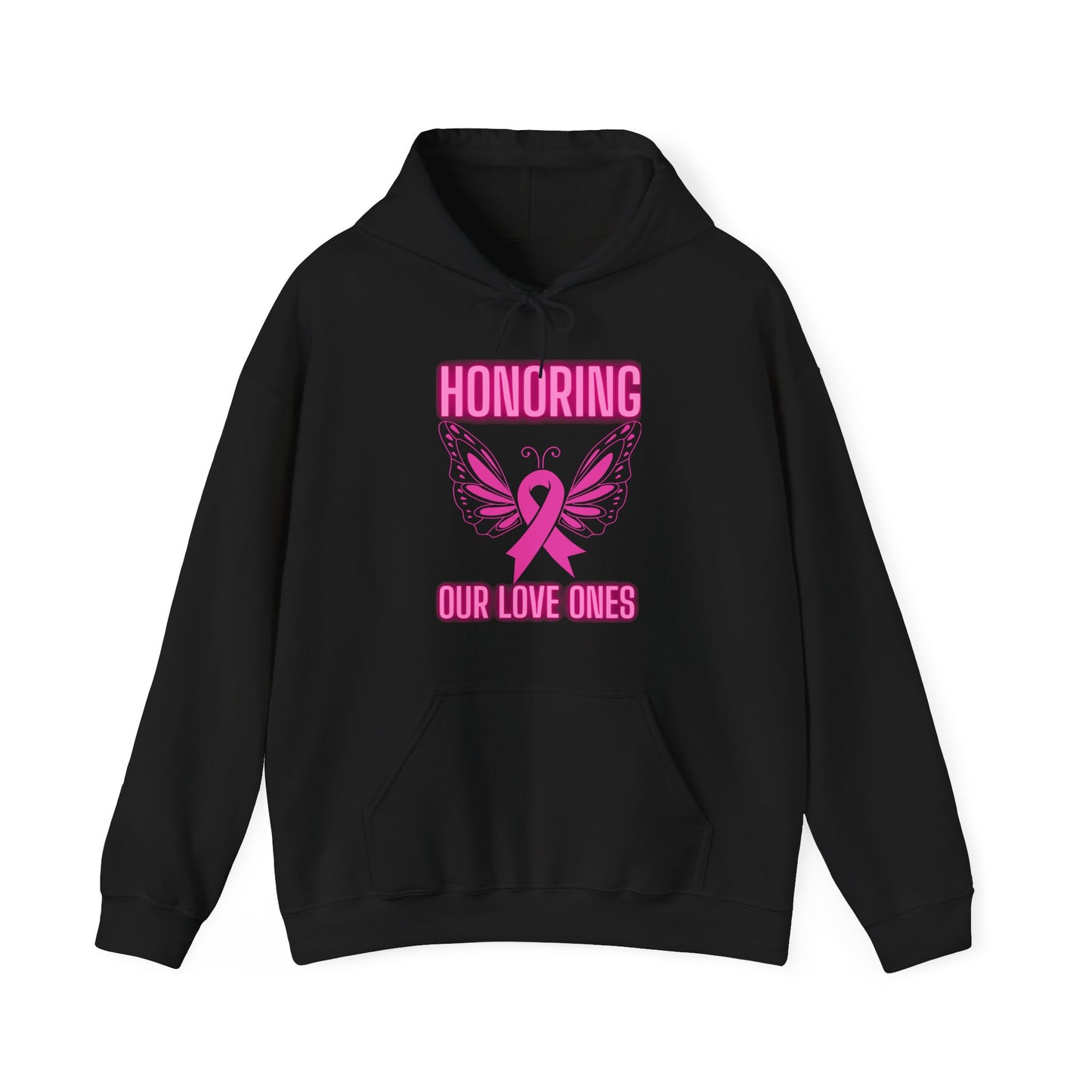 Pink Ribbon Memorial Hooded Sweatshirt, Breast Cancer Awareness, Unisex Cozy Sweatshirt, Support Loved Ones, Honor Our Love Ones