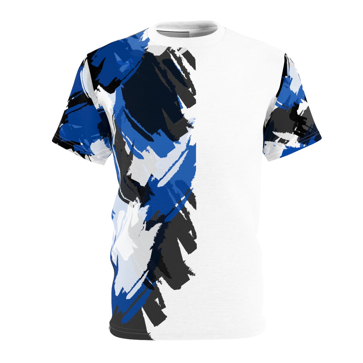 Abstract Blue Brushstroke Unisex Tee – Artistic Graphic T-Shirt for Everyday Style