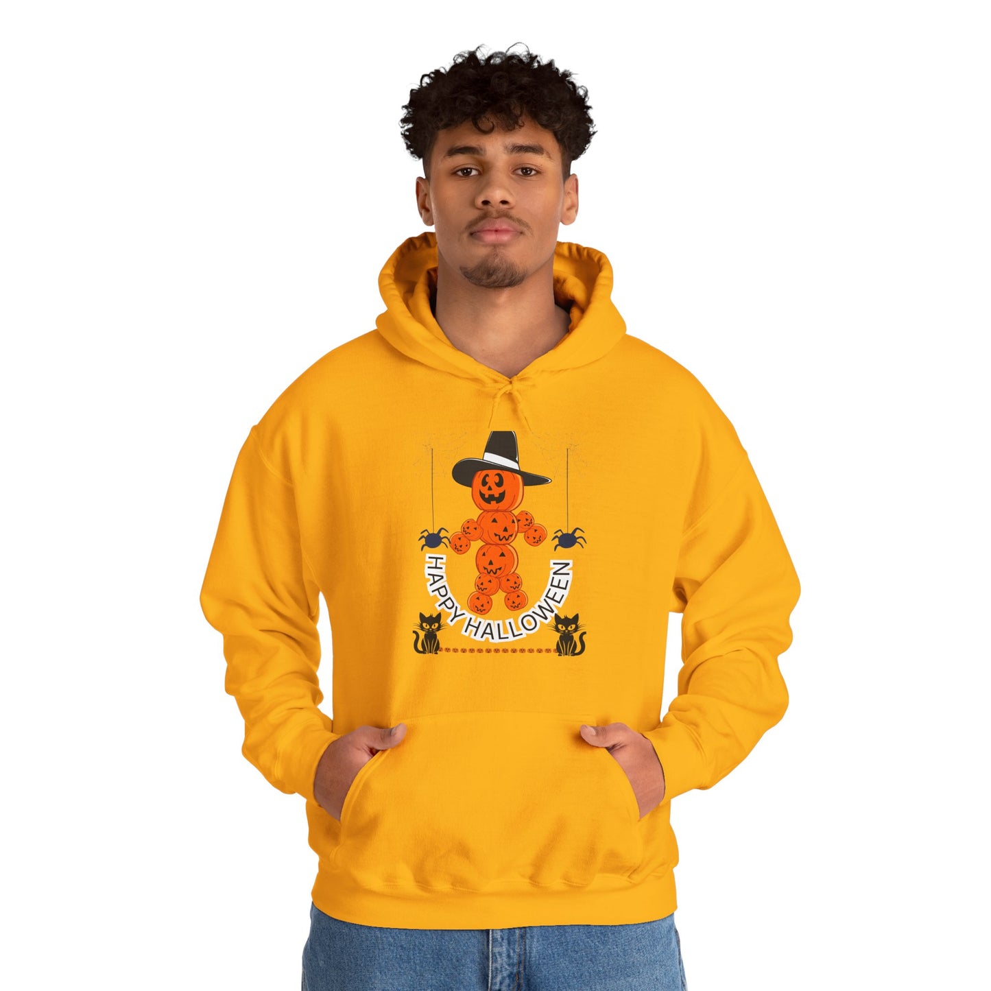 Halloween Pumpkin Hoodie, Unisex Sweatshirt, Cozy Fall Apparel, Spooky Season Gift, Holiday Hooded Sweatshirt
