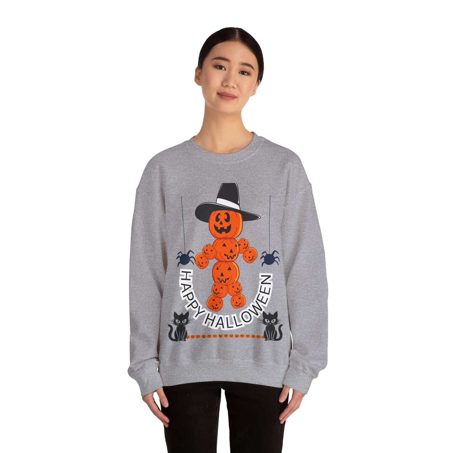 Halloween Pumpkin Sweatshirt, Cozy Fall Apparel, Unisex Sweatshirt, Spooky Season Style, Casual Halloween Gift, Pumpkin Shirt