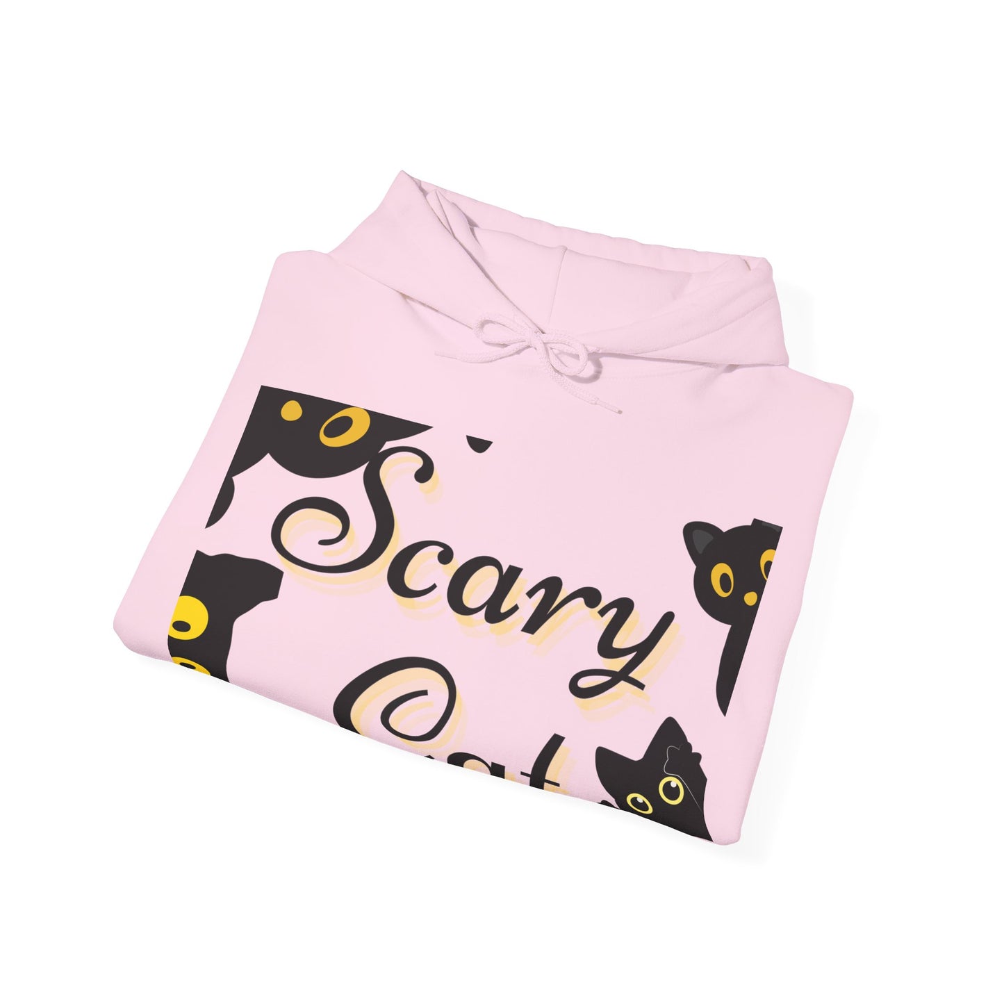 Scary Cat Hooded Sweatshirt | Cozy Halloween Unisex Sweatshirt, Cat Lover Gift, Spooky Season Apparel, Funny Cat Hoodie