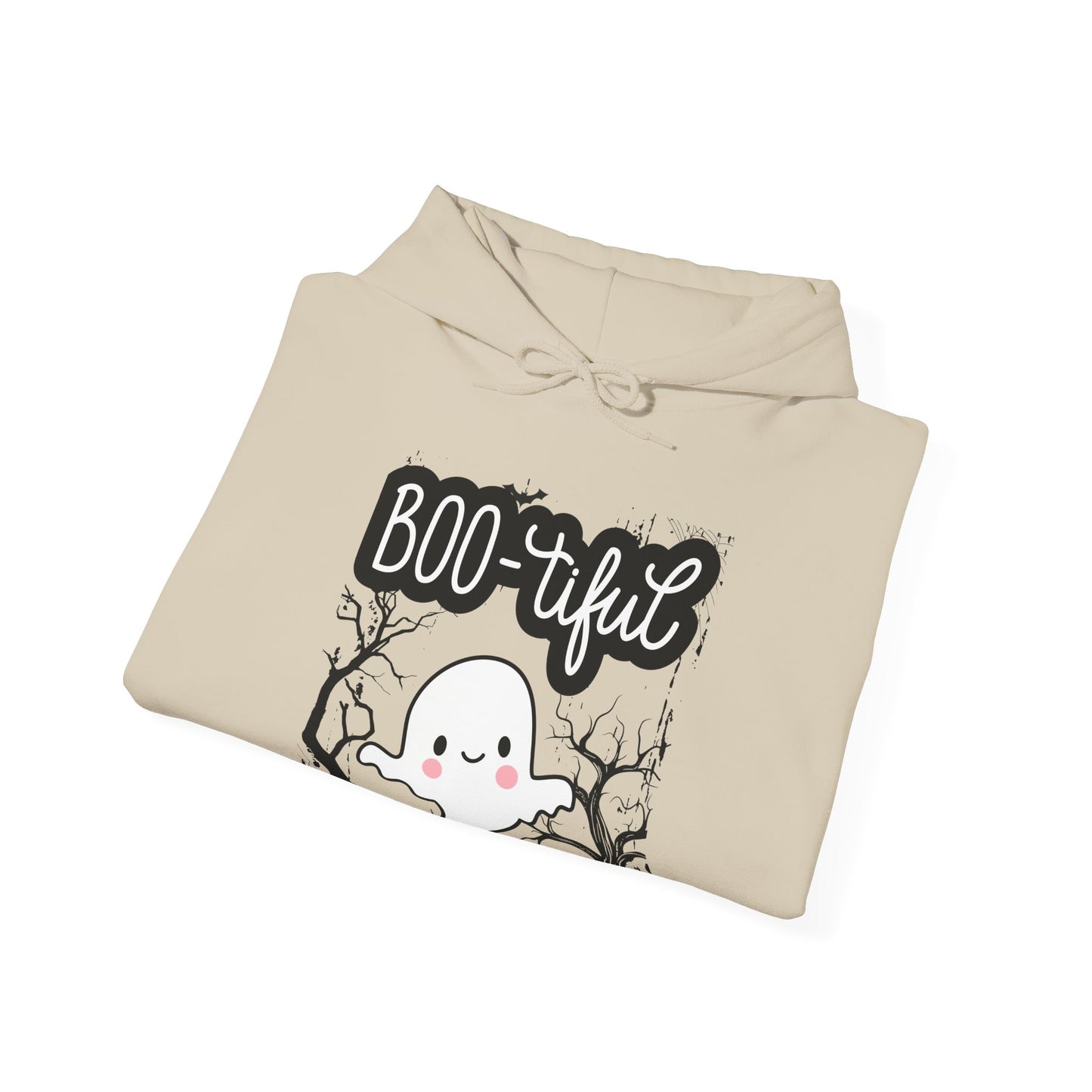 Boo-tiful Ghost Hoodie, Halloween Sweatshirt, Cute Spooky Apparel, Cozy Fall Fashion, Unisex Holiday Gift