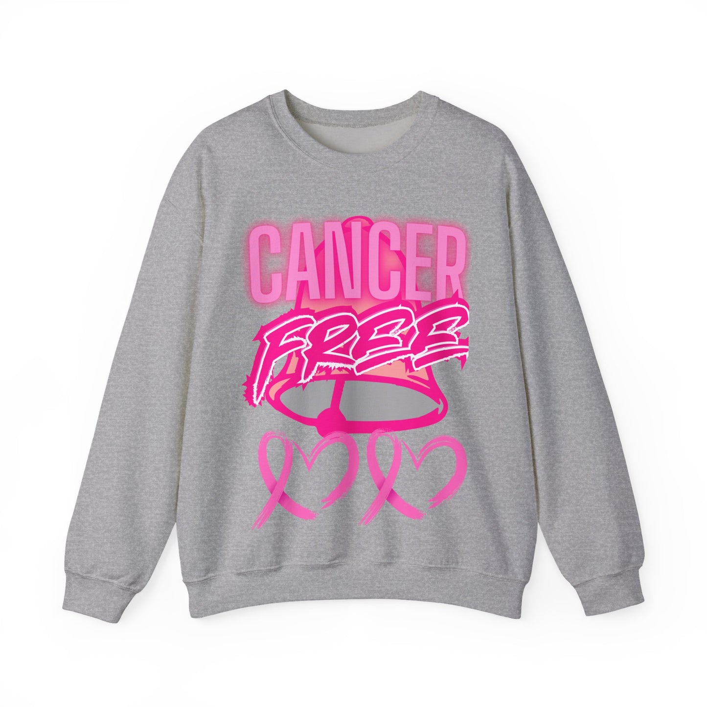 Cancer Free Sweatshirt | Unisex Heavy Blend Crewneck | Pink Ribbon Awareness, Gift for Survivors, Everyday Comfort, Inspirational Apparel