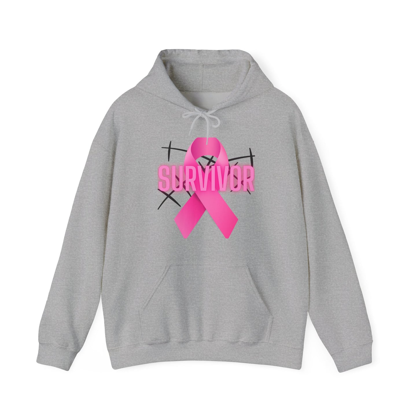 Pink Ribbon Survivor Hoodie for Empowerment, Cancer Awareness, Unisex Sweatshirt, Supportive Gift, October Events, Comfortable Layering