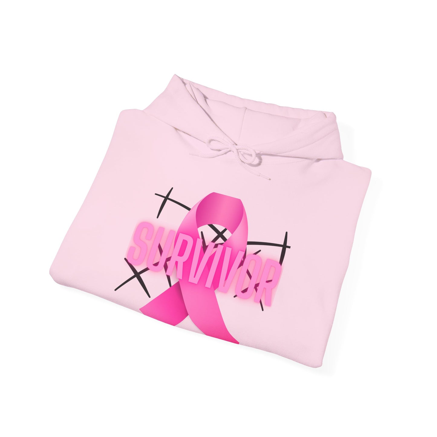 Pink Ribbon Survivor Hoodie for Empowerment, Cancer Awareness, Unisex Sweatshirt, Supportive Gift, October Events, Comfortable Layering