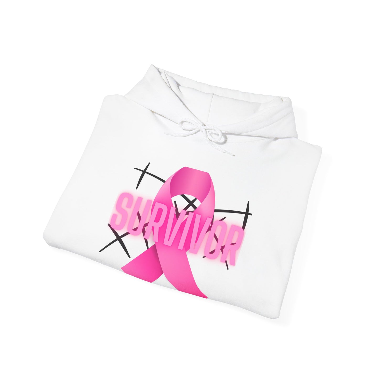 Pink Ribbon Survivor Hoodie for Empowerment, Cancer Awareness, Unisex Sweatshirt, Supportive Gift, October Events, Comfortable Layering