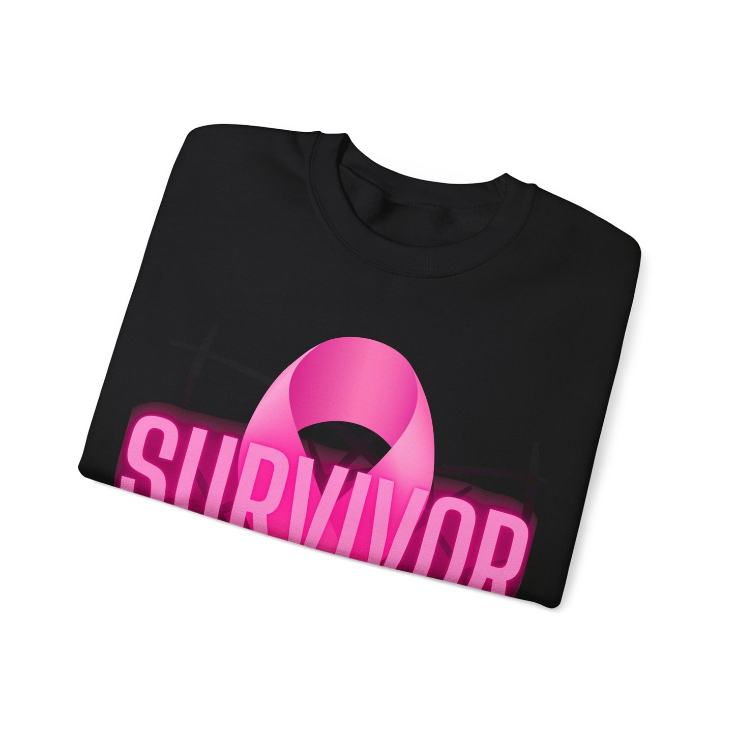 Pink Ribbon Survivor Sweatshirt, Unisex Crewneck, Awareness Apparel, Cancer Support Gift, Breast Cancer Awareness Sweatshirt