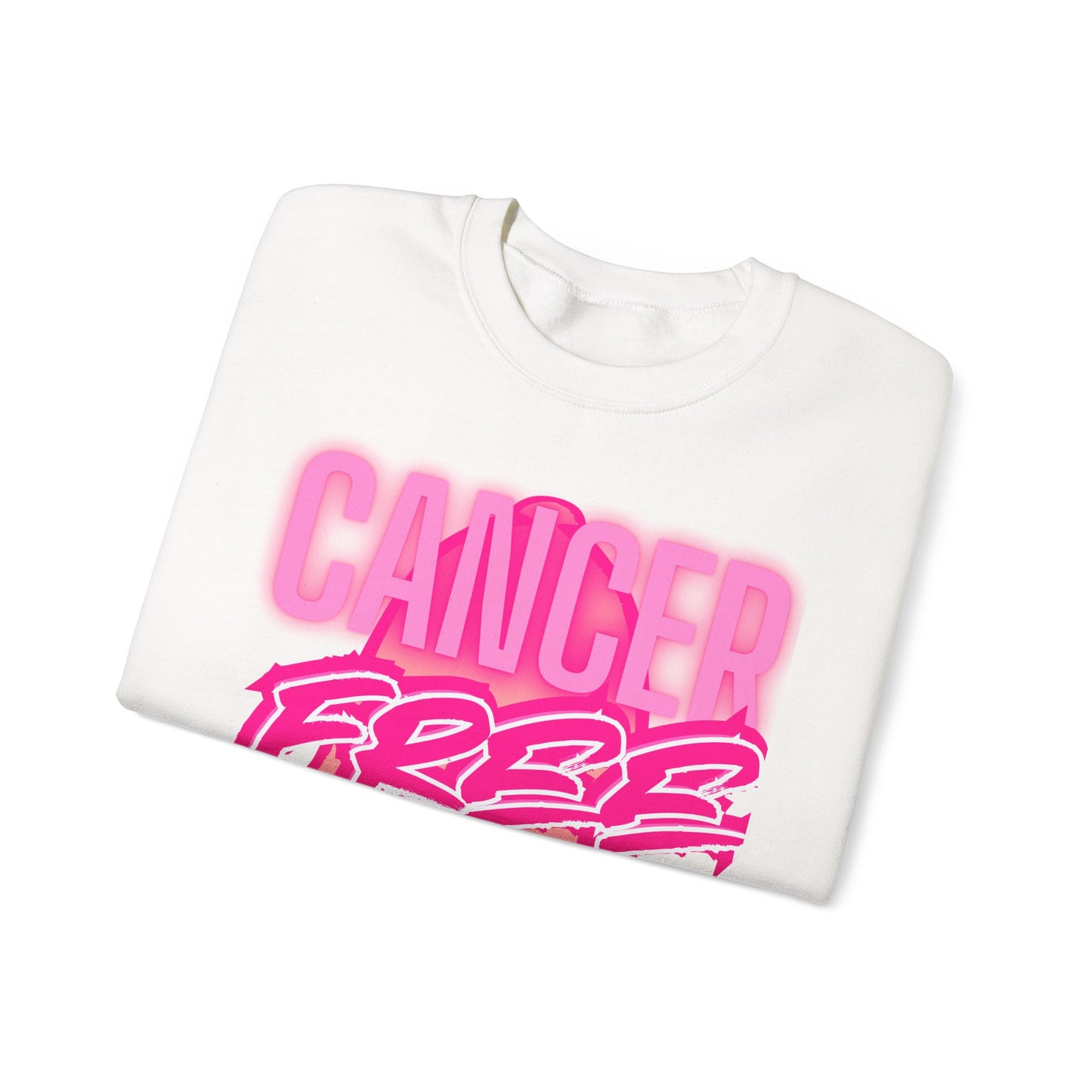 Cancer Free Sweatshirt | Unisex Heavy Blend Crewneck | Pink Ribbon Awareness, Gift for Survivors, Everyday Comfort, Inspirational Apparel