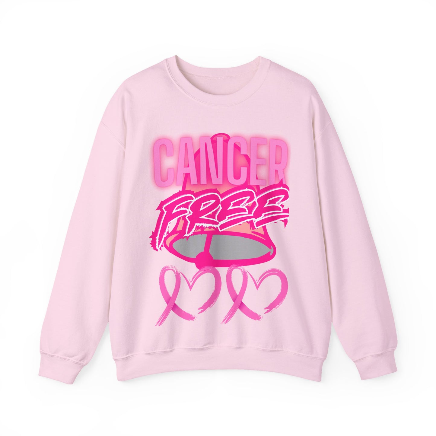 Cancer Free Sweatshirt | Unisex Heavy Blend Crewneck | Pink Ribbon Awareness, Gift for Survivors, Everyday Comfort, Inspirational Apparel
