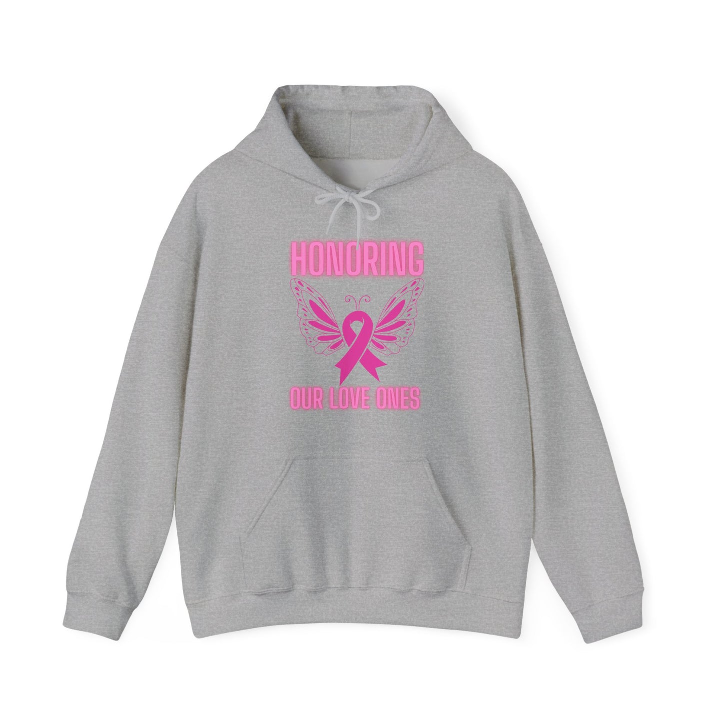Pink Ribbon Memorial Hooded Sweatshirt, Breast Cancer Awareness, Unisex Cozy Sweatshirt, Support Loved Ones, Honor Our Love Ones