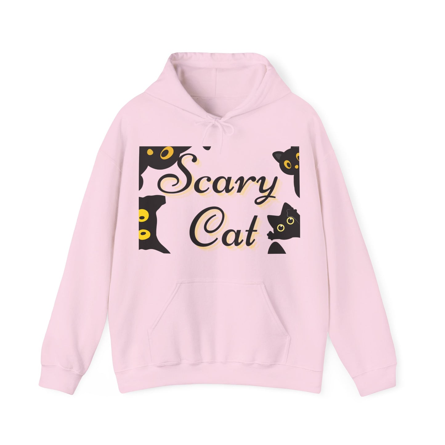 Scary Cat Hooded Sweatshirt | Cozy Halloween Unisex Sweatshirt, Cat Lover Gift, Spooky Season Apparel, Funny Cat Hoodie