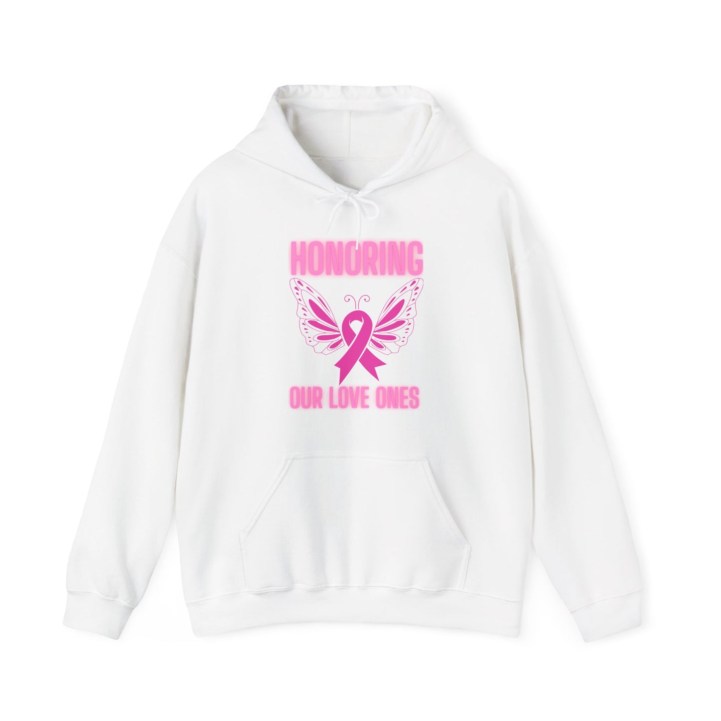 Pink Ribbon Memorial Hooded Sweatshirt, Breast Cancer Awareness, Unisex Cozy Sweatshirt, Support Loved Ones, Honor Our Love Ones