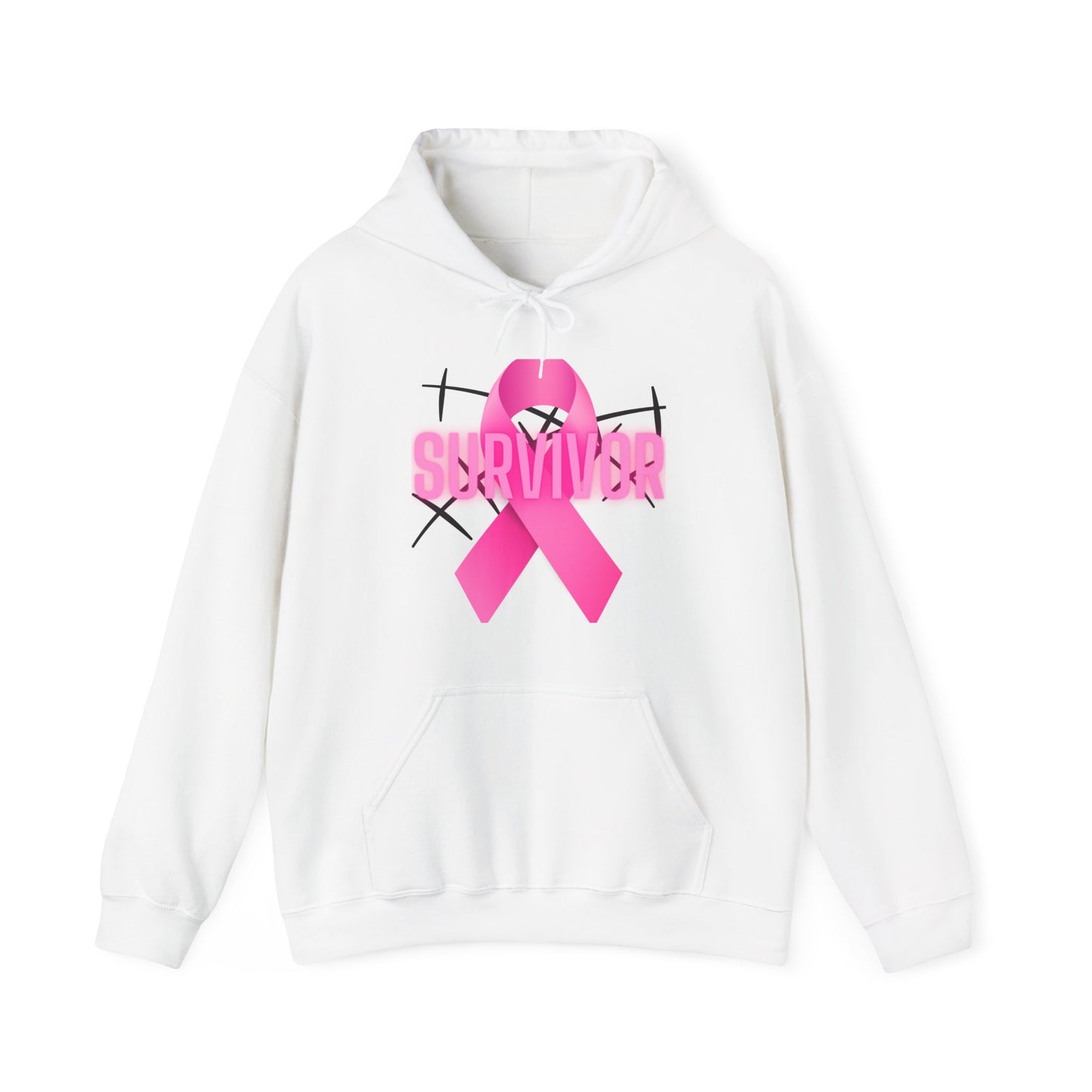 Pink Ribbon Survivor Hoodie for Empowerment, Cancer Awareness, Unisex Sweatshirt, Supportive Gift, October Events, Comfortable Layering