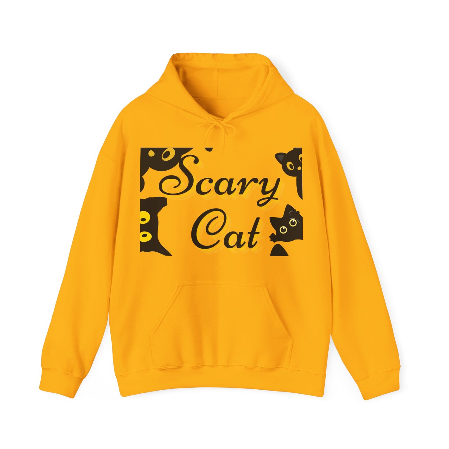 Scary Cat Hooded Sweatshirt | Cozy Halloween Unisex Sweatshirt, Cat Lover Gift, Spooky Season Apparel, Funny Cat Hoodie