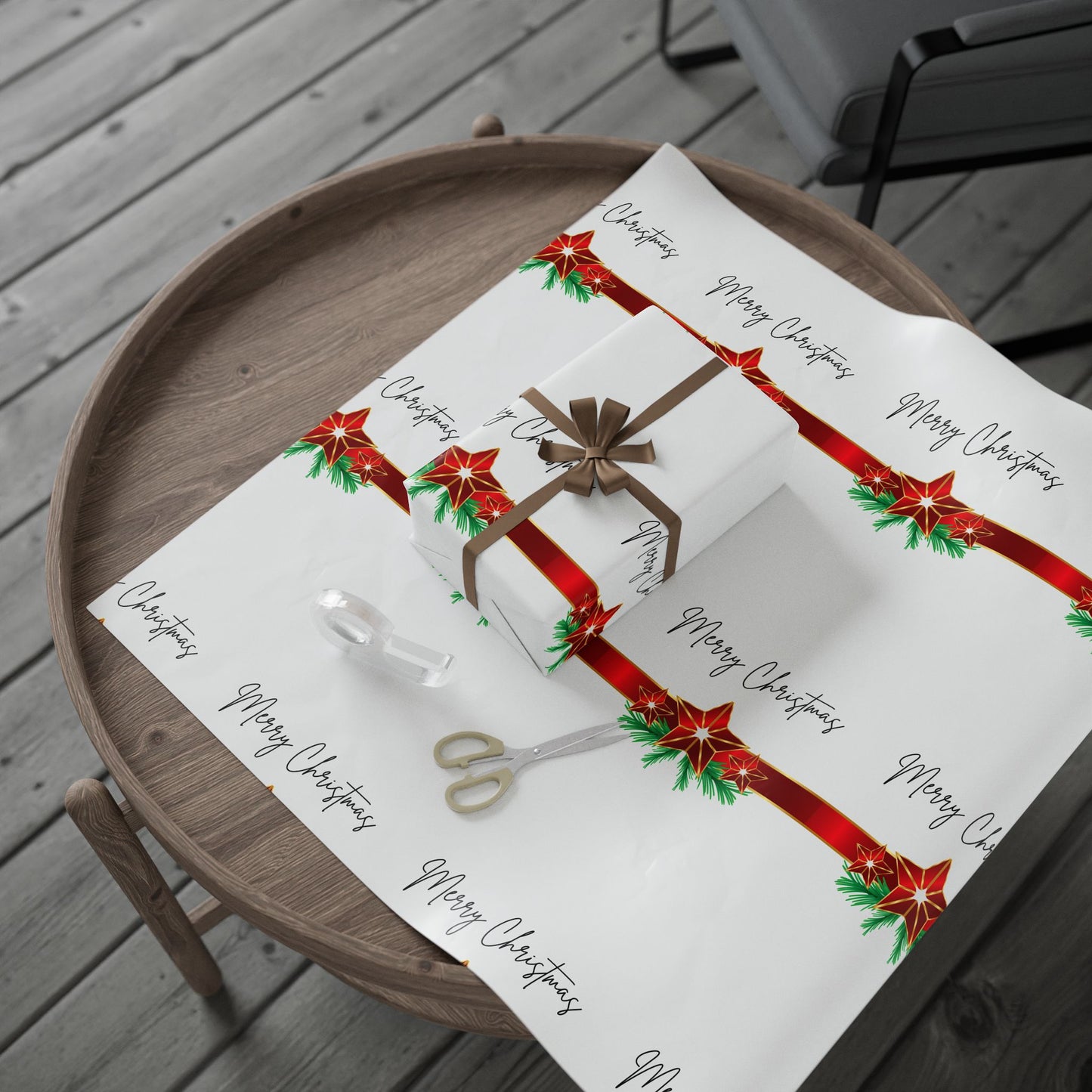 Christmas Wrapping Paper with Merry Christmas Design, Holiday Gift Wrap, Festive Wrapping Sheets, Red and Green Christmas Decor, [...]