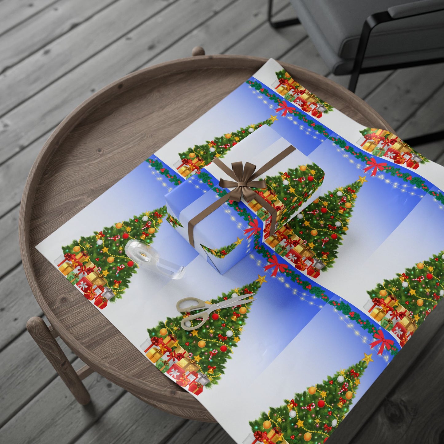Christmas Wrapping Paper, Holiday Gift Wrap, Festive Tree Design, Cute Gift Wrap, Merry Christmas Decor