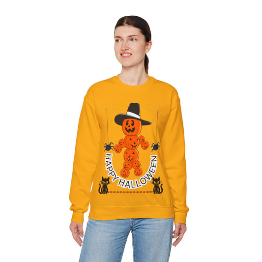 Halloween Pumpkin Sweatshirt, Cozy Fall Apparel, Unisex Sweatshirt, Spooky Season Style, Casual Halloween Gift, Pumpkin Shirt