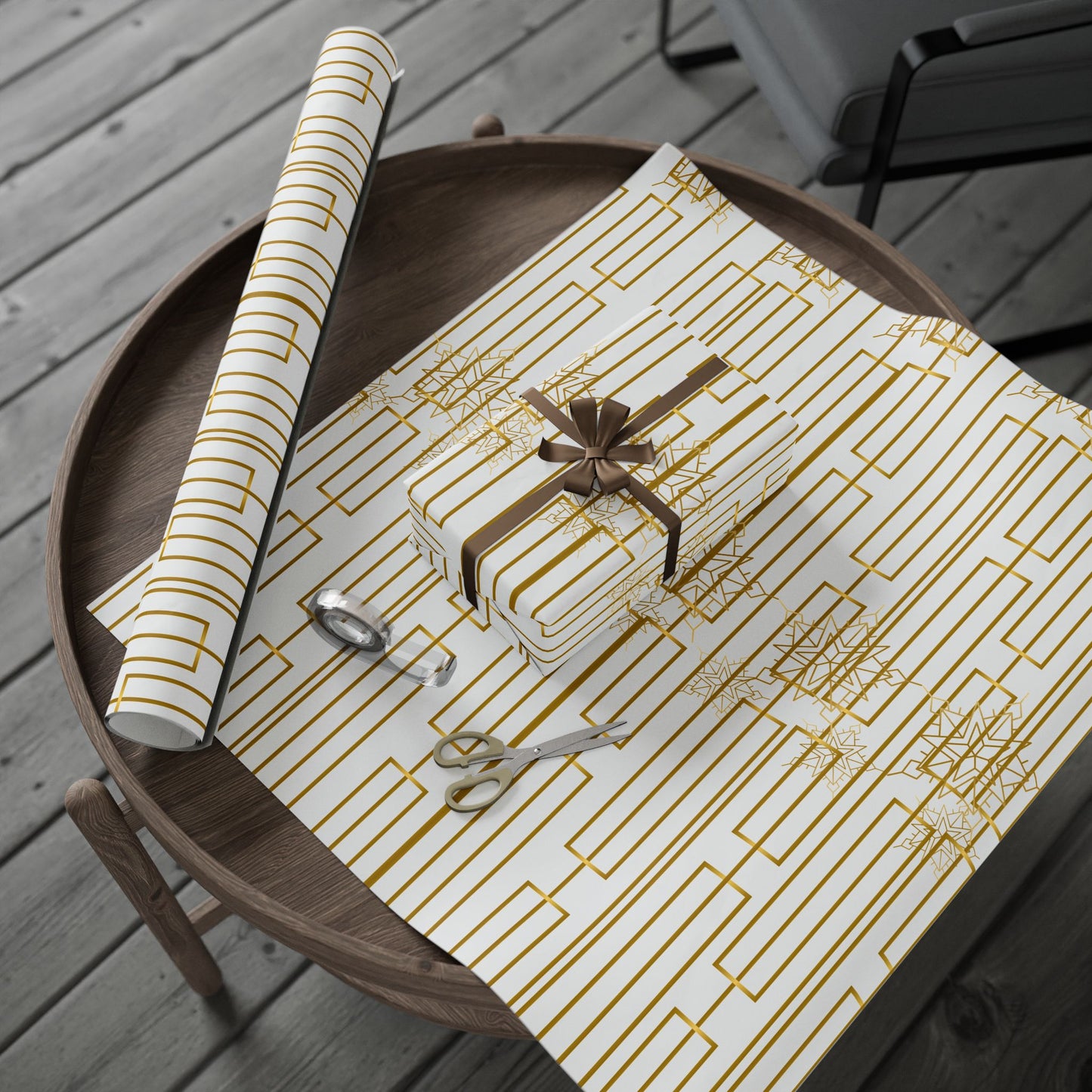 Elegant Gold-Patterned Wrapping Paper for Gifts, Holiday Wrap, Party Supplies, Eco-Friendly Gift Wrap, Stylish Present Decor