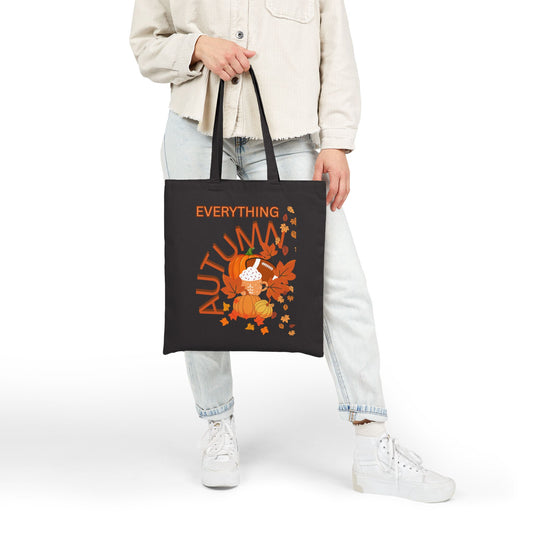 Autumn Vibes Cotton Canvas Tote Bag - Perfect for Fall, Shopping, Farmers Market, Eco-Friendly Gift, Reusable Bag