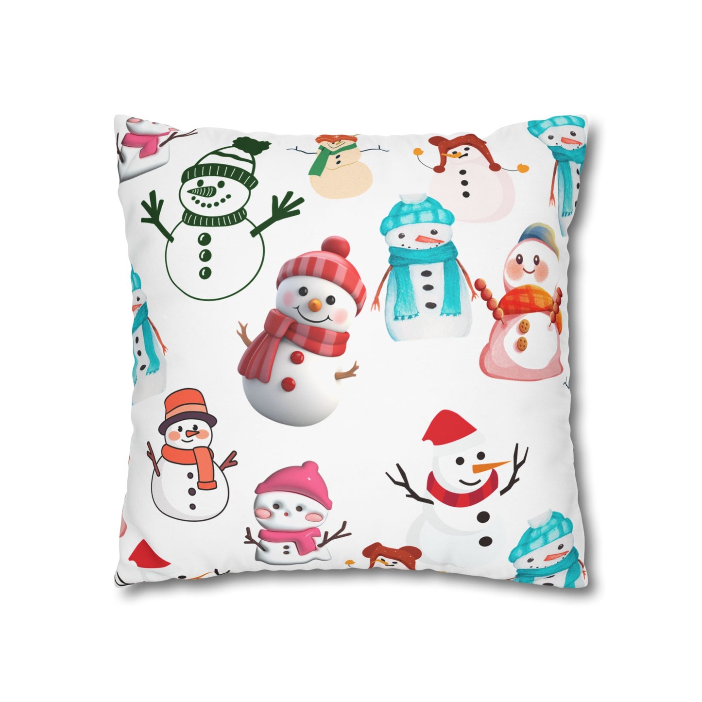 Snowman Decorative Pillowcase, Winter Decor Pillow, Cozy Christmas Pillow, Holiday Home Accent, Gift for Snowman Lovers