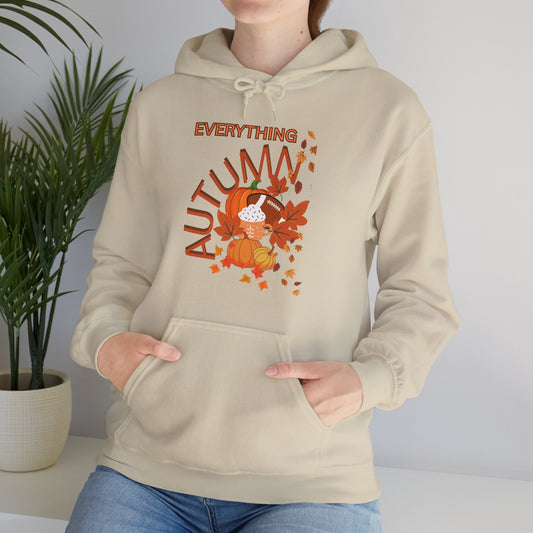 Autumn Vibes Hoodie with Fall Leaves Design, Cozy Sweatshirt for Thanksgiving, Seasonal Gift, Unisex Pullover, Perfect for Cool Weather