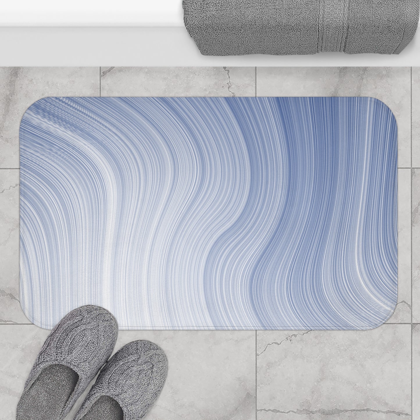 Stylish Swirl Bath Mat for Cozy Bathrooms, Soft Bathroom Rug, Perfect Gift for Home Decor, Spa Day Accessory, Water-Resistant Bath Decor