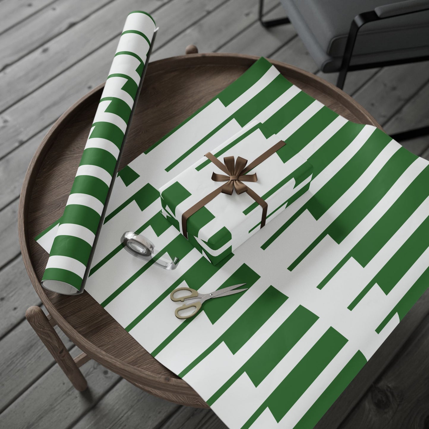 Chic Green Wrapping Paper, Modern Gift Wrap for Holidays, Birthdays, Eco-Friendly Packaging, Party Supplies, Creative Gift Ideas
